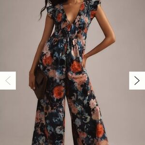 Anthropologie The Peregrine Jumpsuit: Printed Eyelet Edition Floral